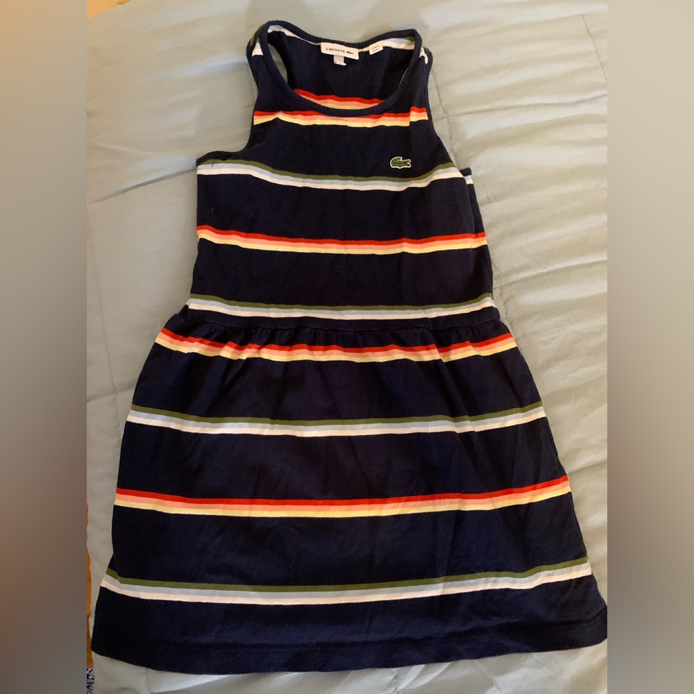 Lacoste Kids Striped Navy Dress